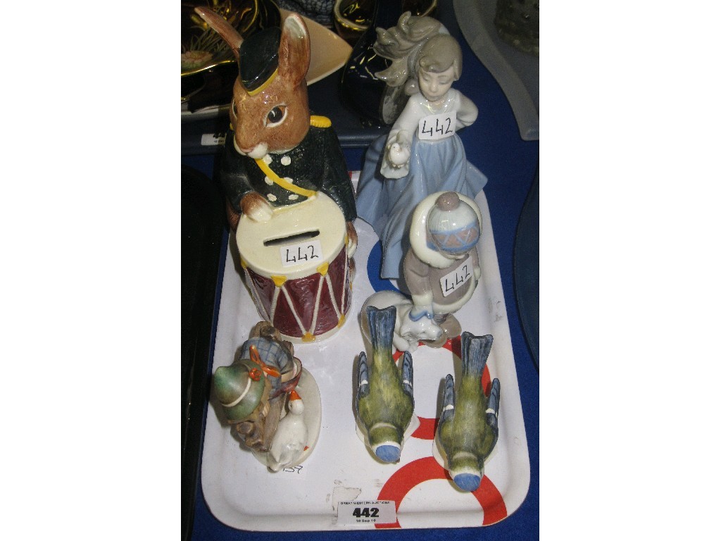 Appraisal: Lot comprising Royal Doulton Bunny Bank D Hummel figure of