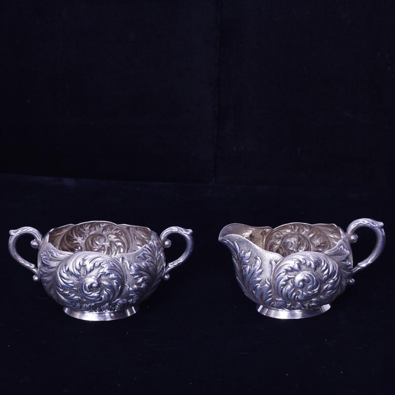 Appraisal: Fuchs Beiderhase American th Century sterling silver repousse creamer and