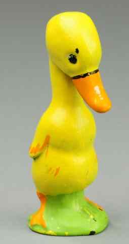 Appraisal: DUCKLING PAPER WEIGHT Hubley cast iron painted in yellow with