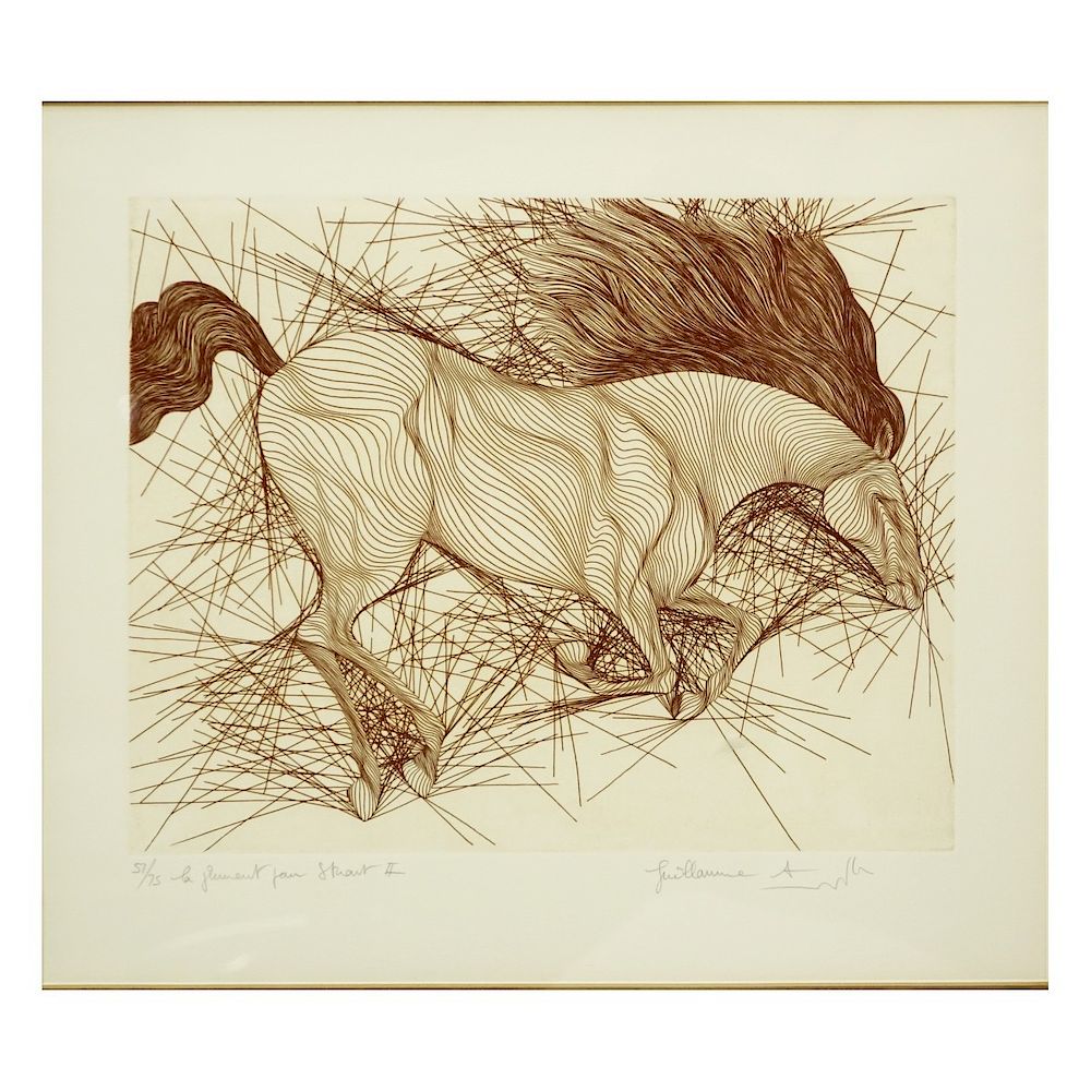 Appraisal: Guillaume Azoulay Etching Guillaume Azoulay Moroccan born Colored Etching on