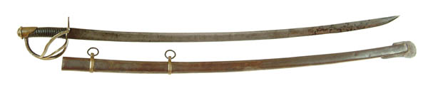 Appraisal: CONFEDERATE DOG RIVER CAVALRY SABER Excellent example of attic condition