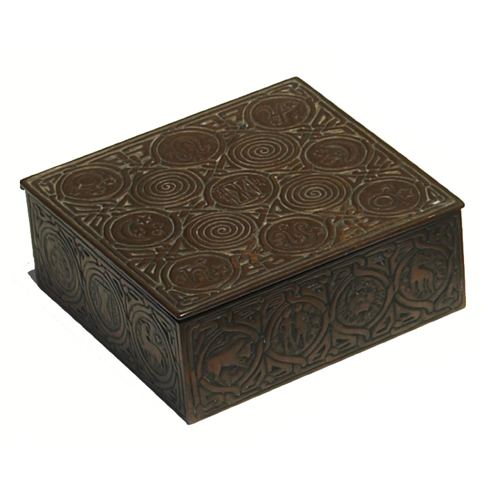 Appraisal: Tiffany Studios box Zodiac pattern