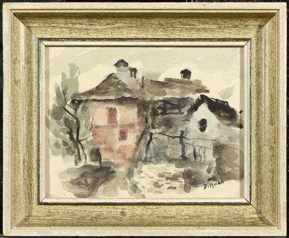 Appraisal: SWITZERLAND TH C View of a village Watercolour on paper