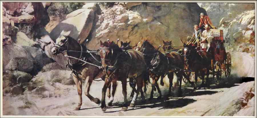 Appraisal: OLEG STAVROWSKY AMERICAN B UNTITLED - STAGECOACH Offset color lithograph