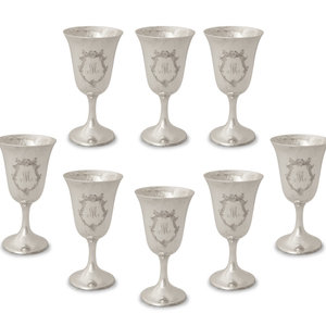 Appraisal: A Set of Eight American Silver Goblets Gorham Mfg Co