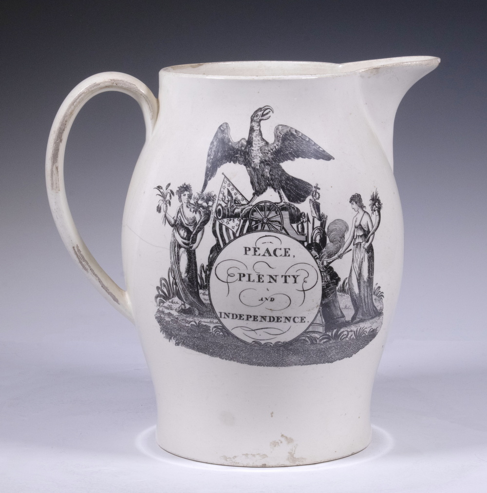 Appraisal: LIVERPOOL JUG FOR EARLY AMERICAN MARKET Early th c English