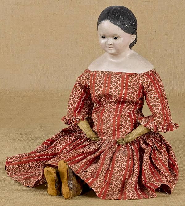 Appraisal: Greiner type composition doll with molded hair an Greiner type