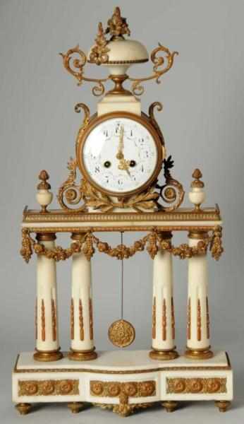 Appraisal: Ornate Marble Brass Time Strike Clock Description Probably French Has