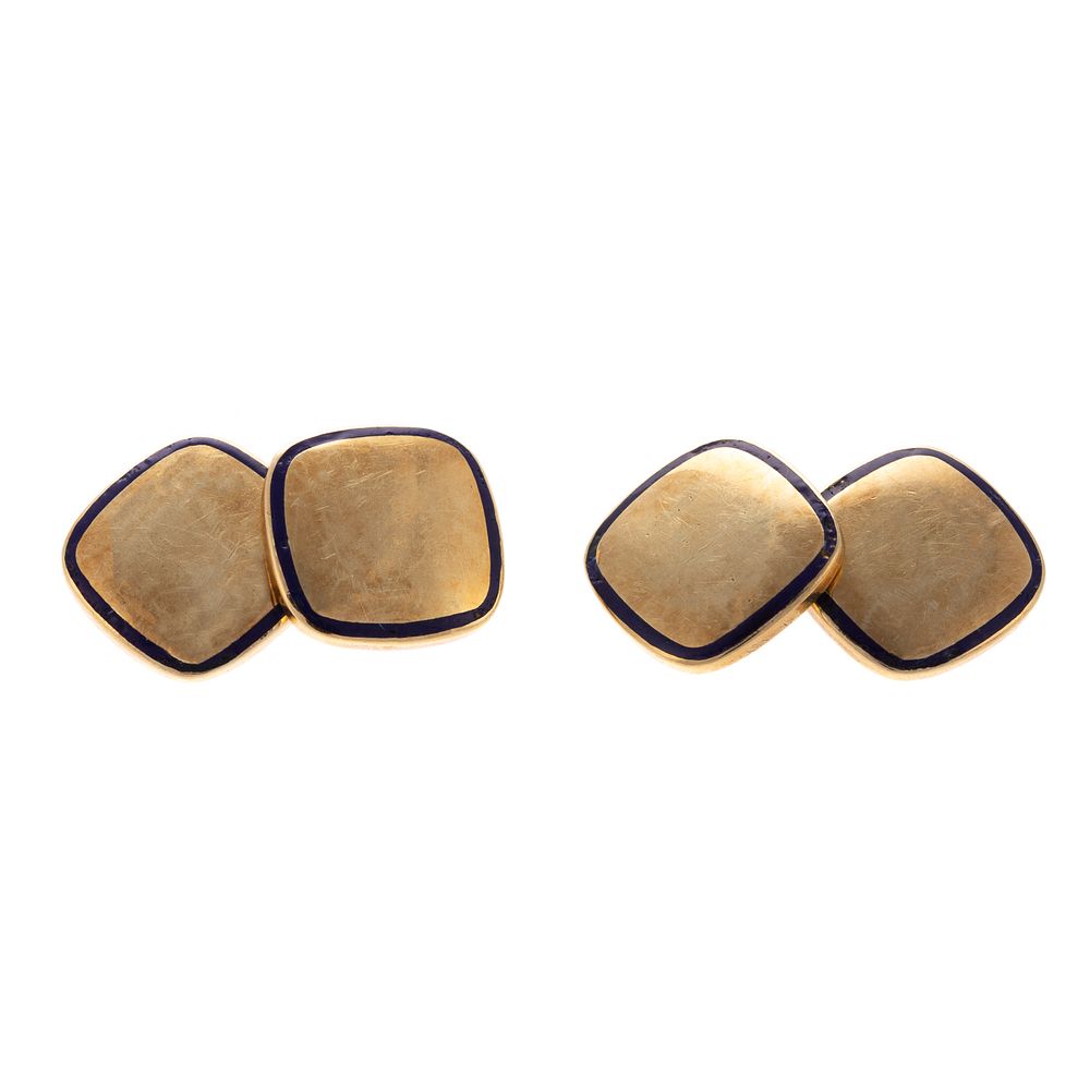 Appraisal: Vintage Black Starr Frost K Cufflinks K yellow gold double