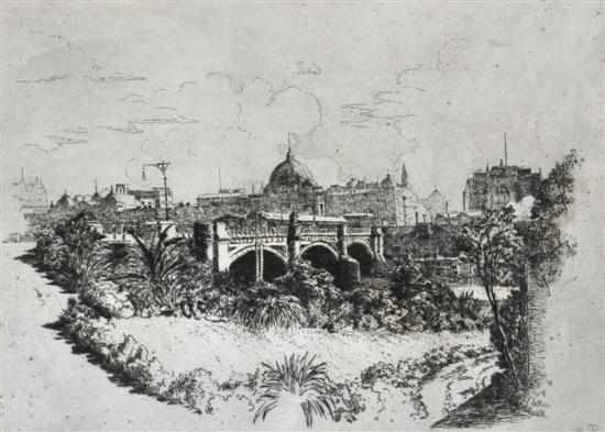 Appraisal: Victor Cobb - Princes Bridge etching x cm