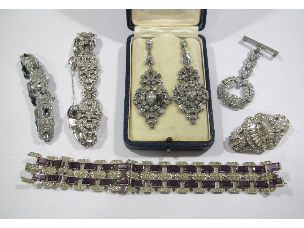 Appraisal: Lot of early th century white metal and paste jewellery