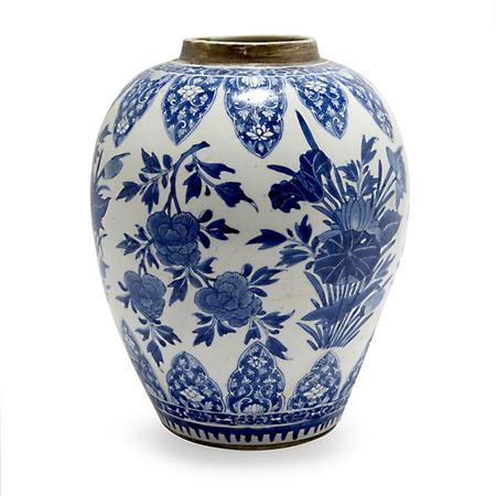 Appraisal: Chinese Blue and White Glazed Porcelain Jar Estimate -