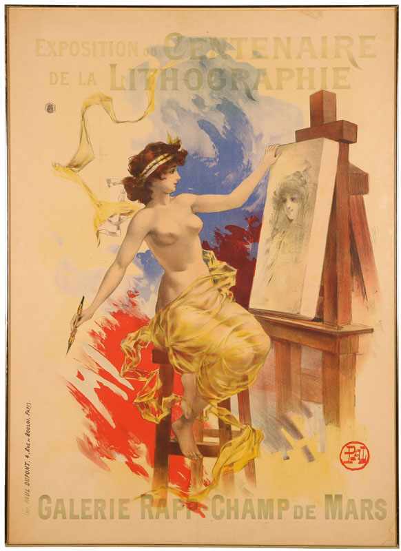 Appraisal: Exposition du Centenaire de la Lithographie'' poster laid to board