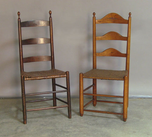 Appraisal: Two ladderback side chairs