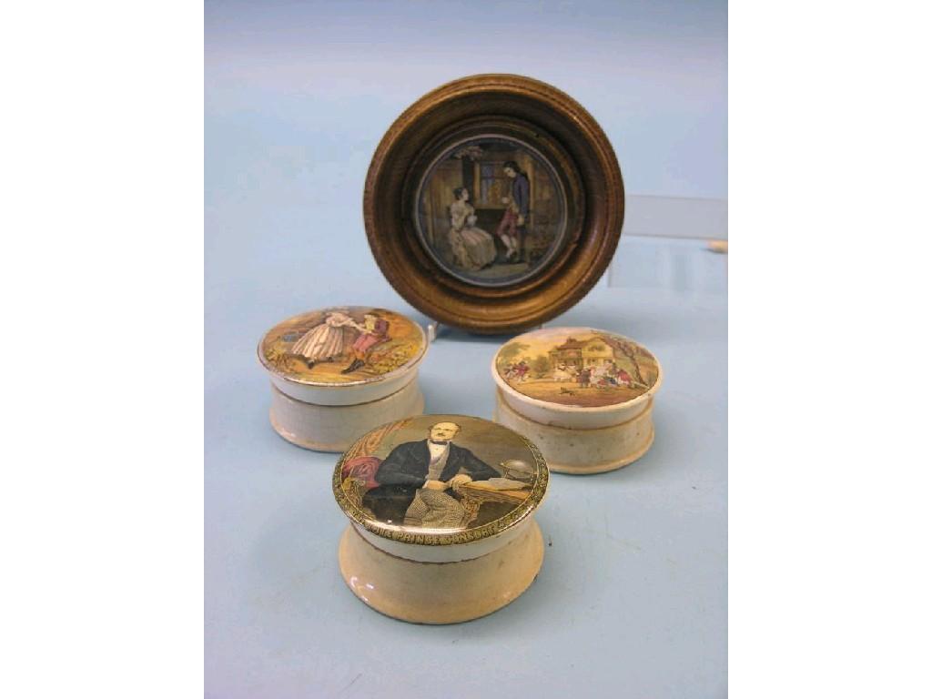 Appraisal: Four Victorian pot lids The Late Prince Consort The First