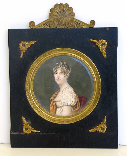 Appraisal: A portrait miniature of Jos phine de Beauharnais late th