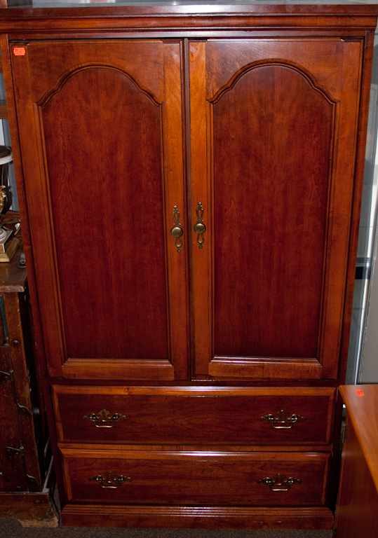 Appraisal: Georgian style cherrywood entertainment cabinet Estimate - No condition report