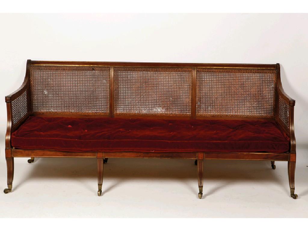 Appraisal: A GEORGE III MAHOGANY SETTEE with a broad back the