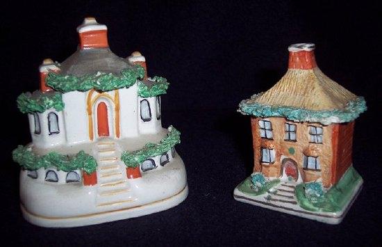 Appraisal: A Staffordshire pastille burner a cottage with three chimneys and