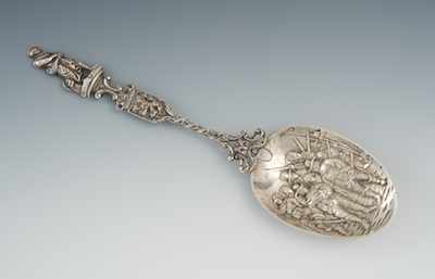 Appraisal: A Dutch Silver Decorative Spoon Apprx - L the spoon