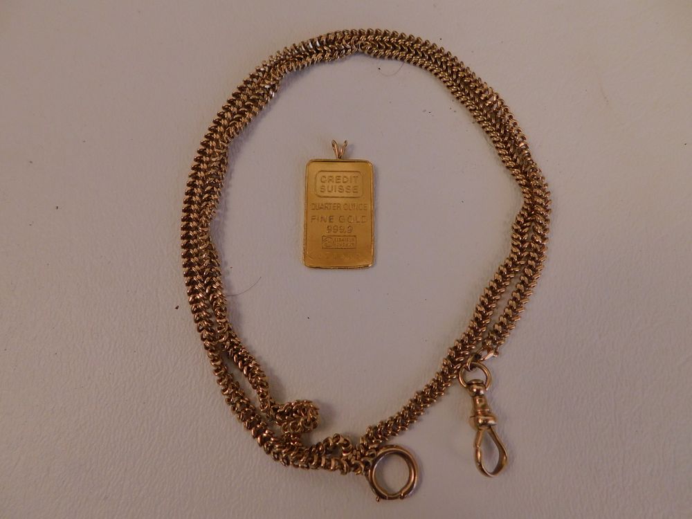 Appraisal: K GOLD PENDANT K WATCH FOB Lot pieces fine gold