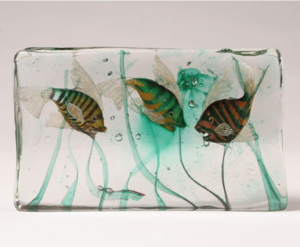 Appraisal: Vetreria Gino Cenedese by Alfredo Barbini Murano glass fish block