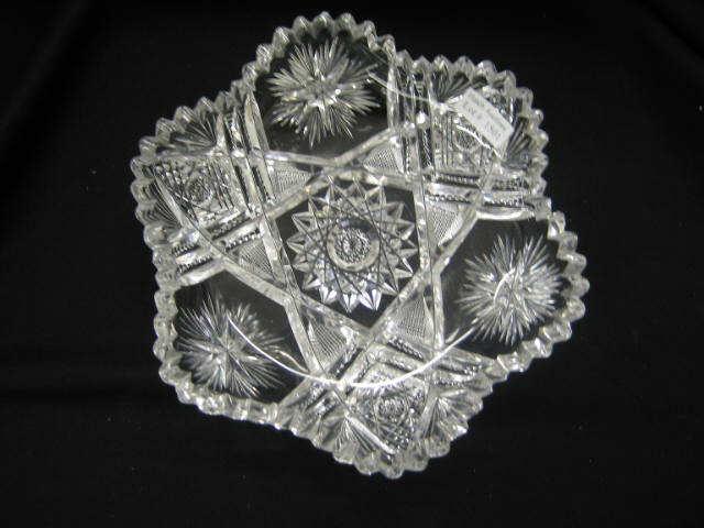 Appraisal: Brilliant Period Cut Glass Dish flora form feathered star decor