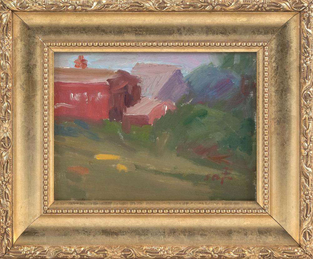 Appraisal: JOHN CLAYTON MASSACHUSETTS B RED BARN OIL ON BOARD X