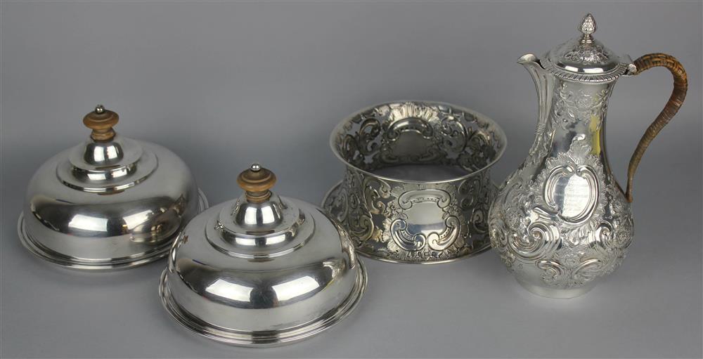 Appraisal: GROUP OF ENGLISH SILVER VARIOUS DATES including a coffee pot