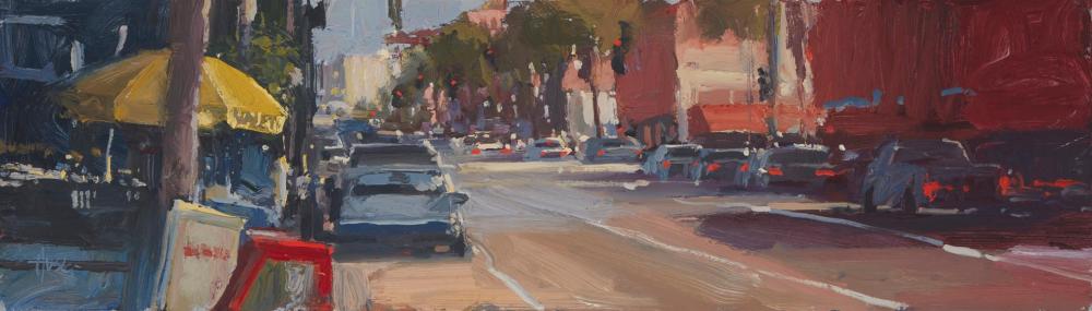 Appraisal: Ken Auster - Valet Parking Oil on board Signed lower