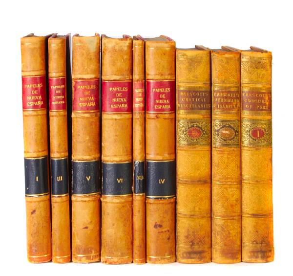 Appraisal: Bindings--Prescott et al vols incl Prescott William Hickling Ferdinand and