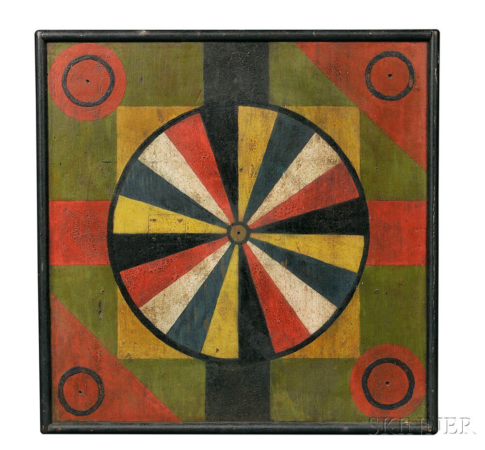 Appraisal: Painted Game Board America late th century the checkerboard with