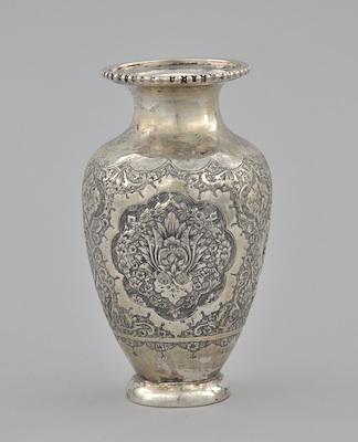 Appraisal: An Antique Persian Silver Vase ca Early th Century Footed