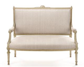 Appraisal: French Louis XVI Style Polychromed Settee French late th early