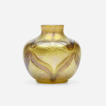 Appraisal: Tiffany Studios VASE USA c hand-blown Favrile glass h dia