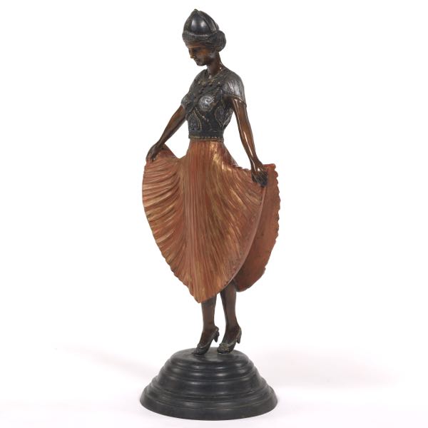 Appraisal: AFTER DIMITRI HARALAMB CHIPARUS - Actrice Patinated bronze sculpture after