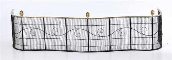 Appraisal: Federal brass and wirework serpentine firescreen early th century serpentine