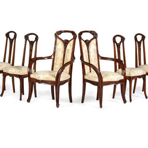 Appraisal: Louis Majorelle French - Set of Six Ombelle Chairs circa