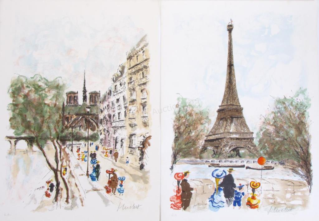 Appraisal: Two limited edition lithographs in colors on rag paper by