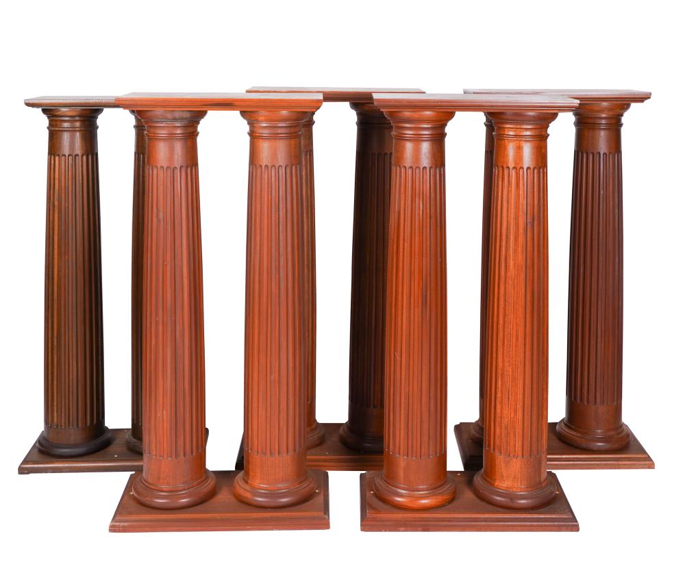 Appraisal: FIVE CARVED WOOD DOUBLE-COLUMN PEDESTALSProvenance The Estate of David Karpeles