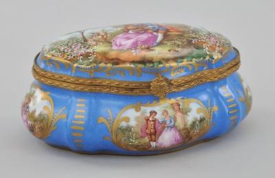 Appraisal: A Sevres Style Dresser Box with Ormolu Mounts With the