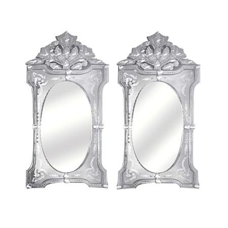 Appraisal: Pair of Venetian Style Mirror Framed Mirrors Estimate -