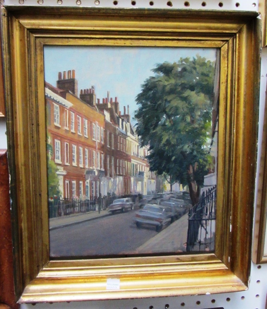 Appraisal: Julian Barrow b Cheyne Row oil on canvas signed and