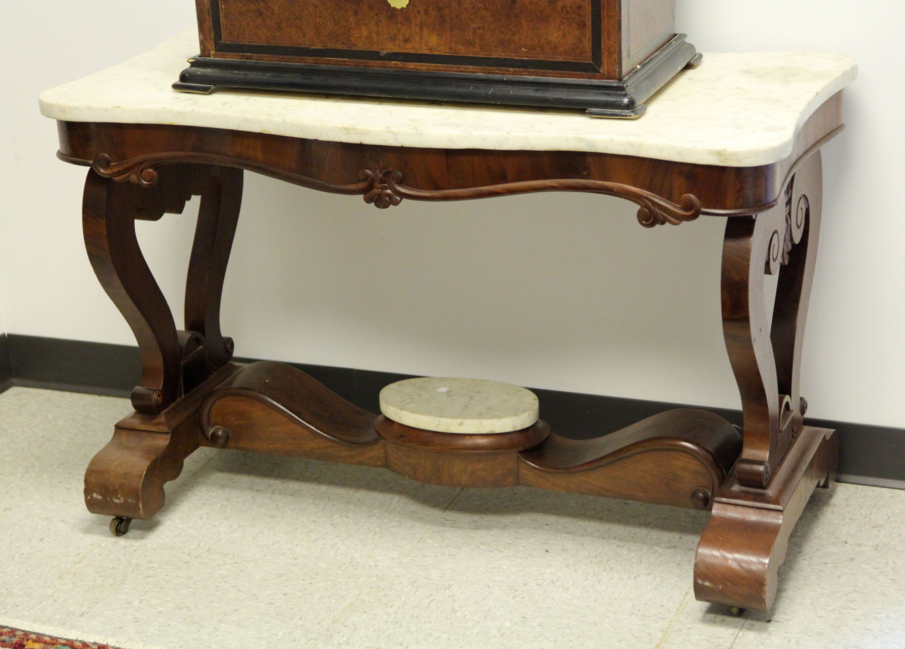 Appraisal: VICTORIAN PIER TABLE American late th century Mahogany veneered table