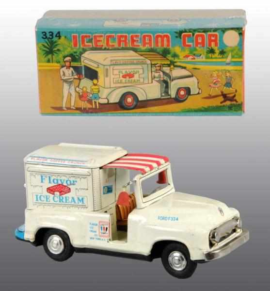 Appraisal: Tin Flavor Ice Cream Truck Friction Toy Description Japanese Working