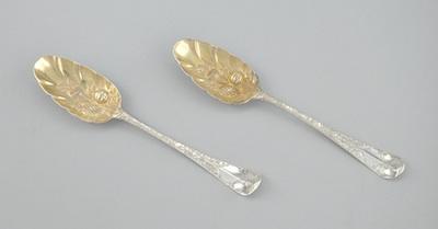 Appraisal: A Pair of George II Sterling Silver Berry Spoons by