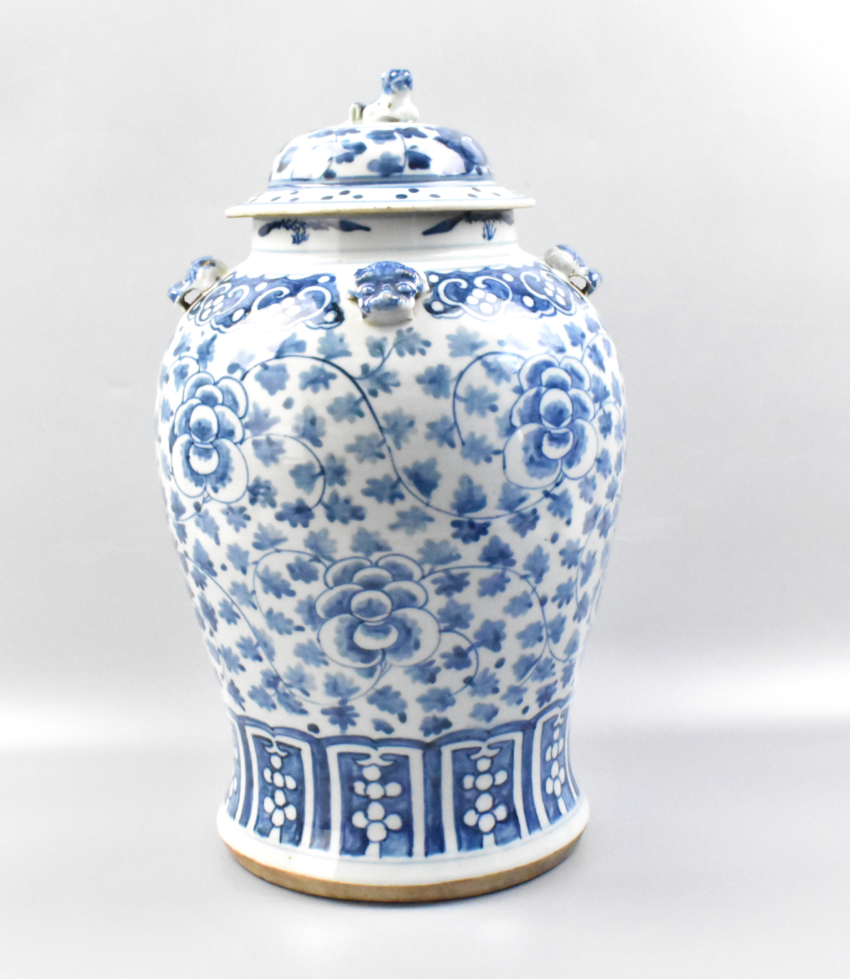 Appraisal: A Chinese blue and white porcelain jar The wide blue