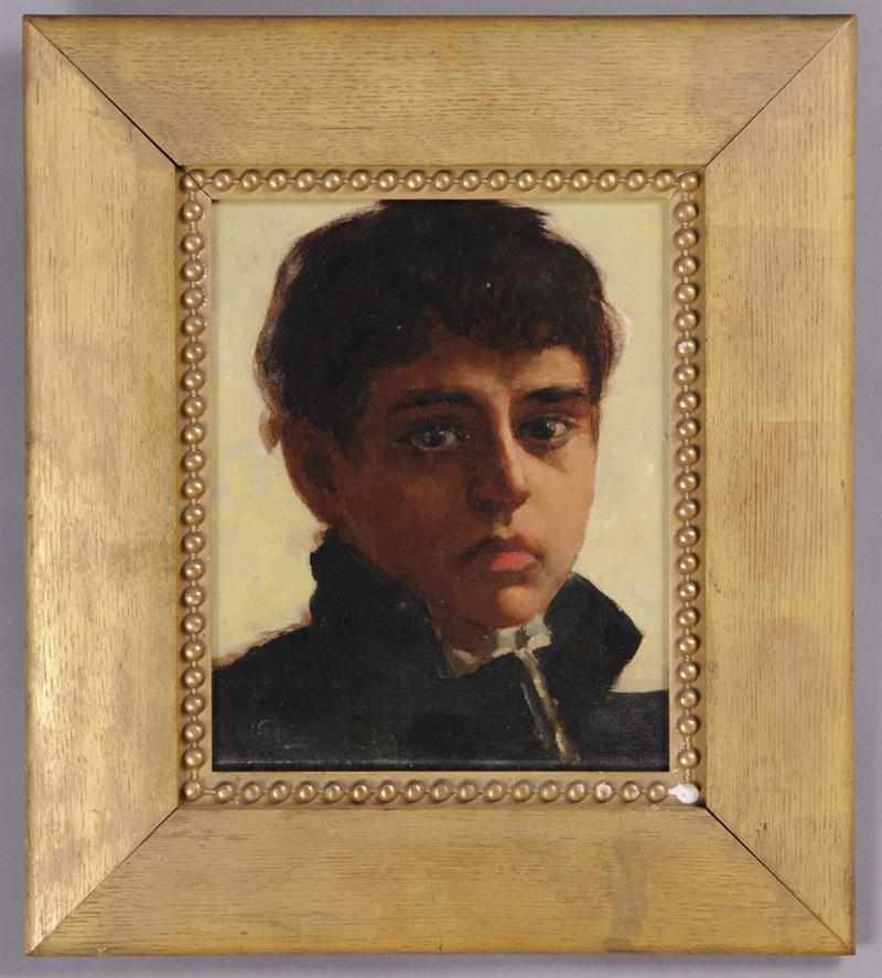 Appraisal: AMERICAN SCHOOL PORTRAIT OF YOUTH Oil on canvas unsigned Provenance