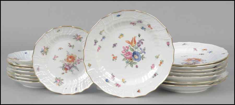 Appraisal: SET OF EIGHT MEISSEN PORCELAIN LUNCHEON PLATES Together with a