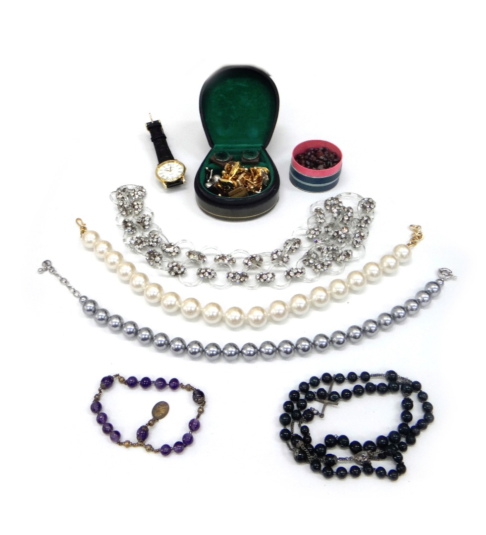 Appraisal: A quantity of costume jewellery including four pairs of tiger's